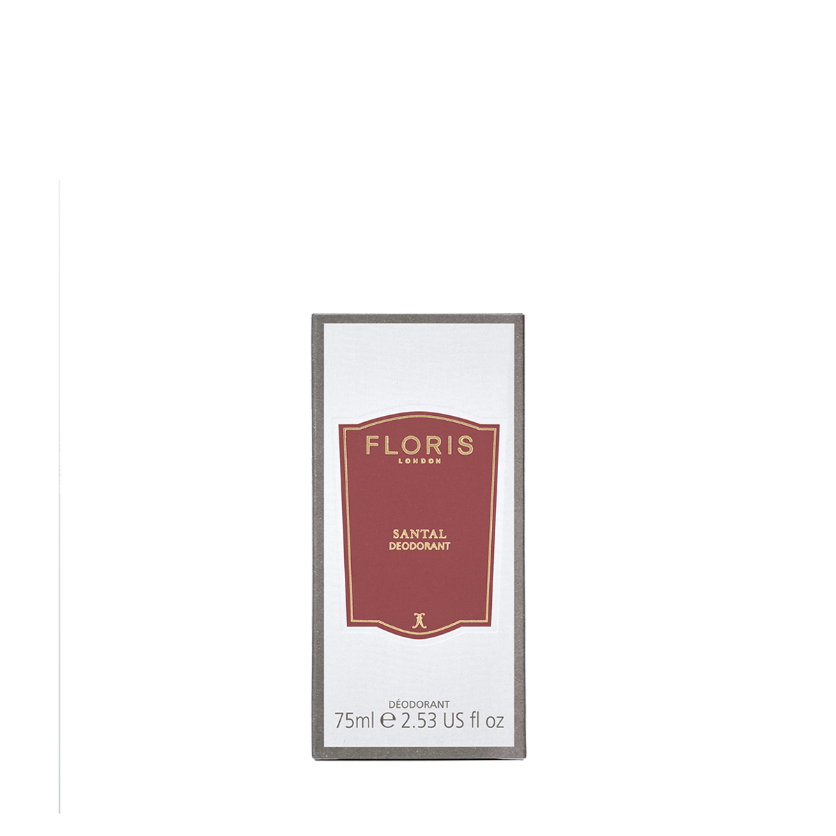 Floris London Santal - Deodorant Stick 75ml is aluminium-free and suitable for sensitive skin. Features a red and gold label.