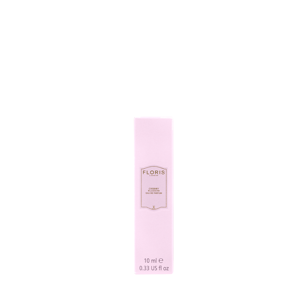 A pink Floris London Cherry Blossom - Eau de Parfum box, 10ml, suggests a floral-fruity scent inspired by Hanami on a plain light background.