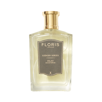 Floris London UK's Islay Eau de Parfum bottle features a gold cap and bergamot notes.