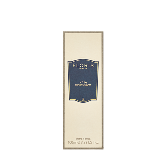 Floris London No. 89 - Shaving Cream, 100ml, enriched with aloe vera and inspired by the iconic No. 89 cologne; cream/navy box with gold border.