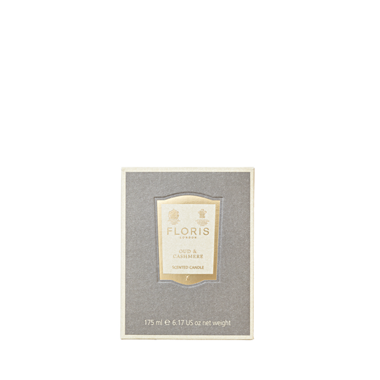 Transform your home with Floris London's Oud & Cashmere 175g candle, offering a rich scent to enhance any room's ambiance.