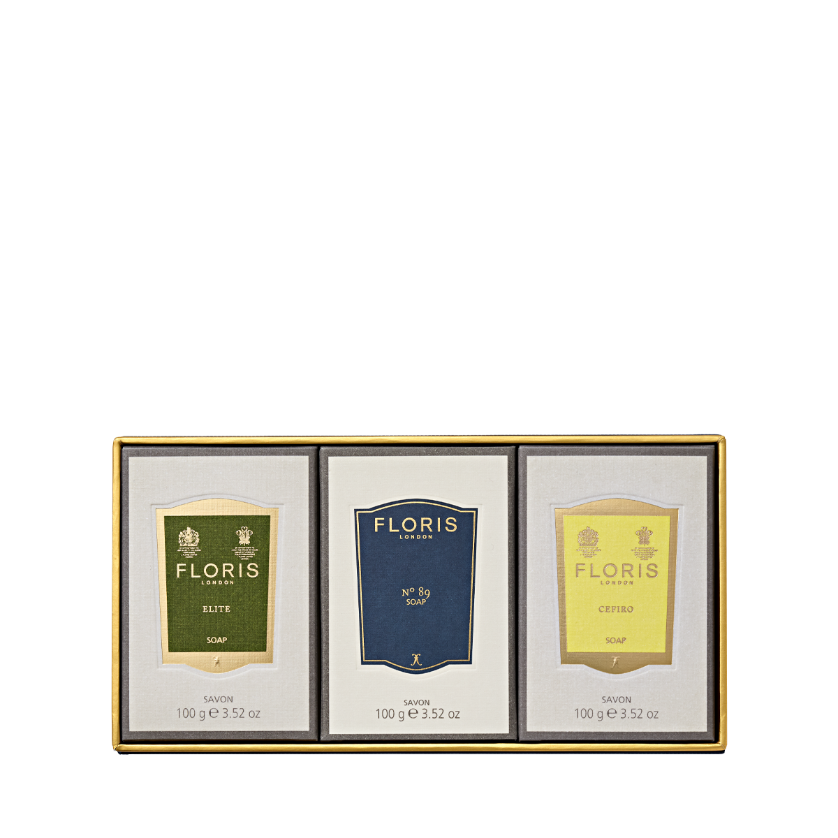 Floris London UK Soap Collection | For Him: three soaps in Elite, No. 89 & Cefiro, each enriched with moisturising shea butter. Perfect gift idea.