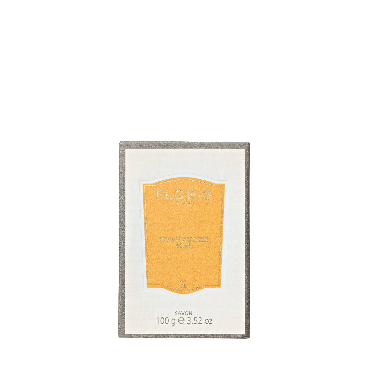 Floris London Stephanotis - Luxury Soap, 100g / 3.52 oz, comes in white and yellow packaging and features a nourishing vegetable base.